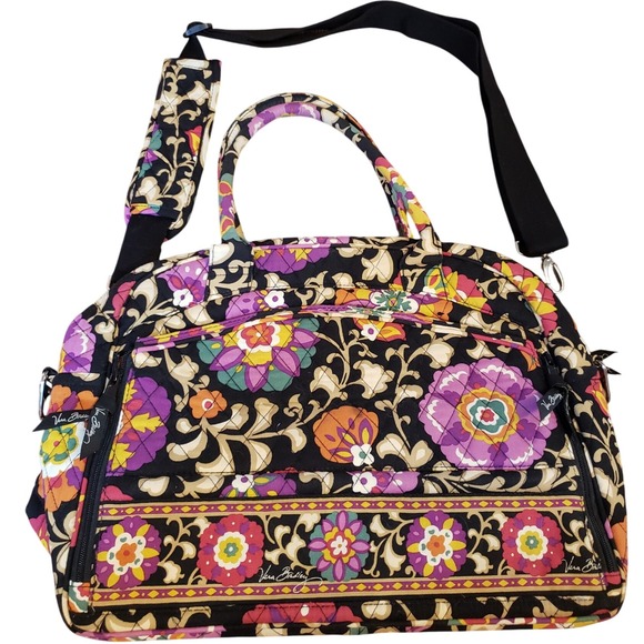 Vera Bradley Quilted Floral Duffel Bag Weekender Travel Overnight‎ Carry On